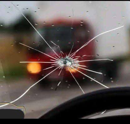 Windscreen stone chip repaired with resin in under 30 minutes